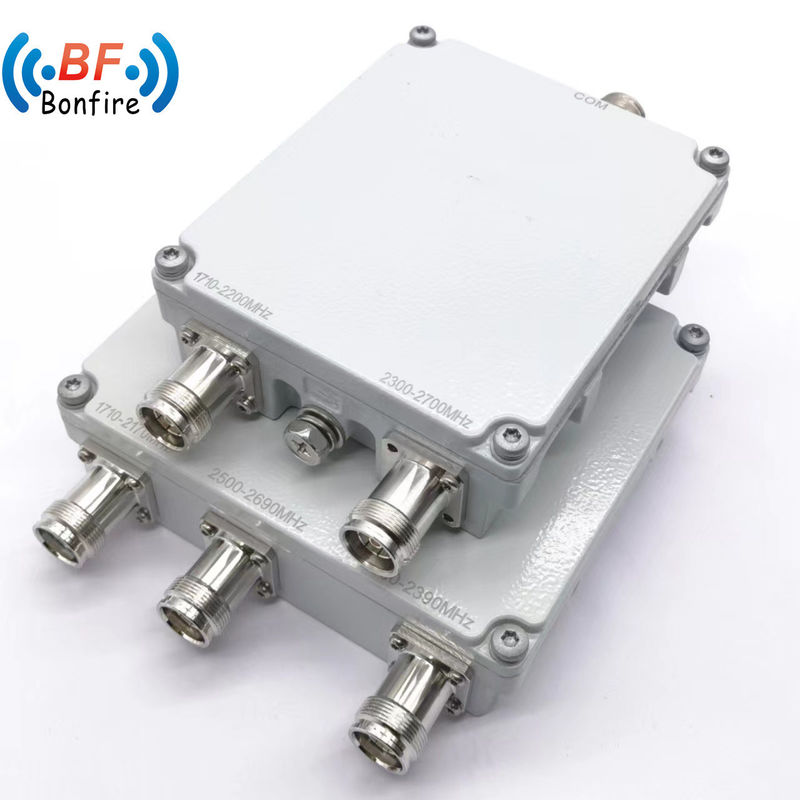 Внутренний/внешний IP65 698-2700MHz 4.3-10-F DIN-F RF комбинатор с компактным пакетом